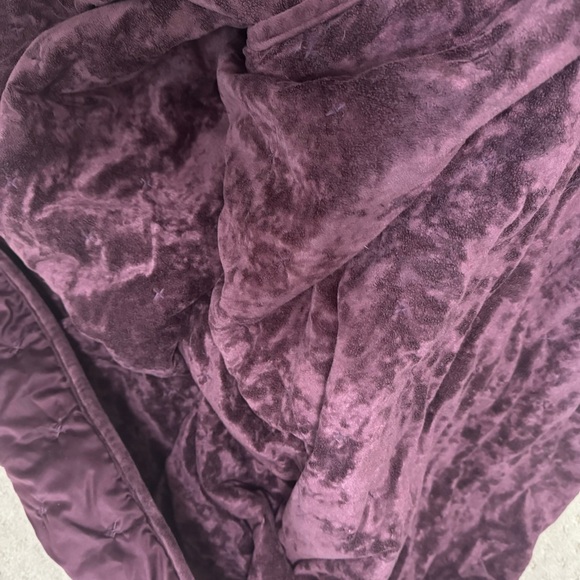 Comforter & pillow cases king sized crushed velvet quilted satiny silky shimmer - Picture 2 of 11